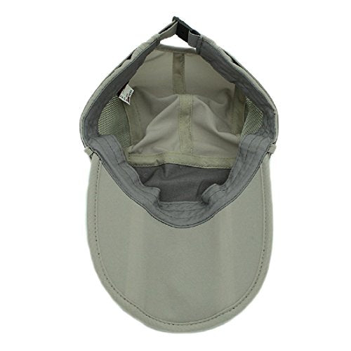 Full Coverage Removable UPF 50+ Sun Hat, Breathable Quick Dry Running Cap - color: Light Grey, size: Large