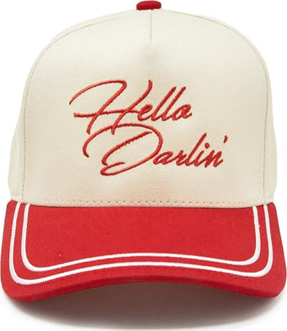 Funky Junque Women's 2 Tone Trucker Hats - color: Hello Darlin' - Red/Beige