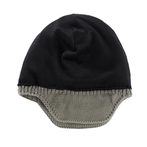 Home Prefer Mens Winter Hat Knit Earflap Hat Stocking Caps with Ears Beanie Hat - color: Dusty Green