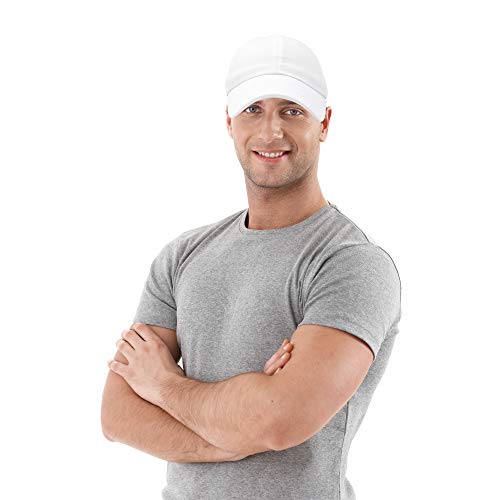 DALIX Baseball Cap Dad Hat Plain Men Women Cotton Adjustable Blank Unstructured Soft - color: White