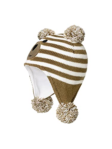 Baby Winter Hat Toddler Beanie Warm Fleece Lined Earflap Cap with Pom Pom - color: O1pc Bear Coffee, size: 1-2T