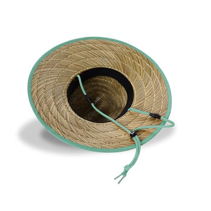 Roxy Girls' Tomboy Woven Straw Hat | Wide Brim | Adjustable | Sun Protection | Beach | Vacation | Natural - color: Wasabi