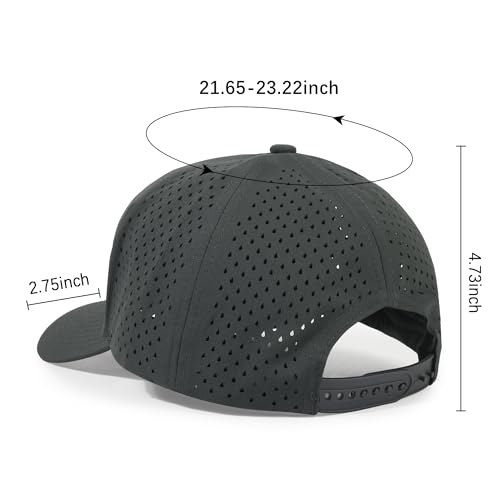 HH HOFNEN Quick Dry Baseball Cap Snapback Golf Trucker Hat for Man Women - color: 1-darkgray