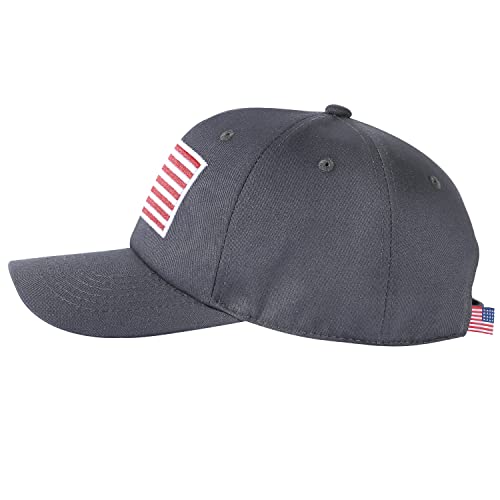 IIN American Flag Baseball Cap for Men Women Low Profile USA Army Tactical Operator Military Plain Dad Hat - color: Flag-dark Gray