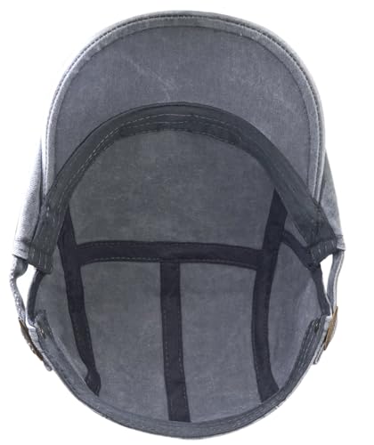 Initlove Mens Newsboy Cap Washed Beret Ivy Hat Flat Hats for Cabbie Driving - color: Grey