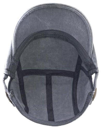 Initlove Mens Newsboy Cap Washed Beret Ivy Hat Flat Hats for Cabbie Driving - color: Grey