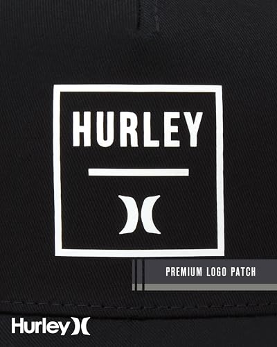 Hurley Mens Trucker Hat Fairway Mesh Trucker Hat, Quick Dry Snapback - color: Black