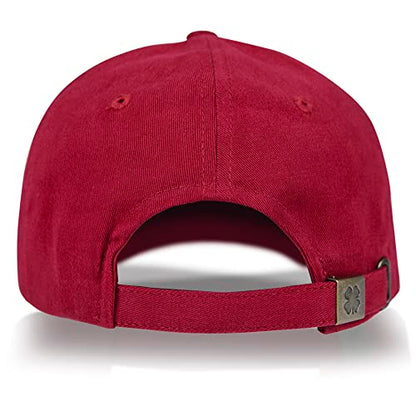 Lucky Brand Classic Cotton Adjustable | Dad Hat | Baseball Cap | Golf | Fishing | Low Profile | 5 Panel Design - color: 1990 Embroidered - Red