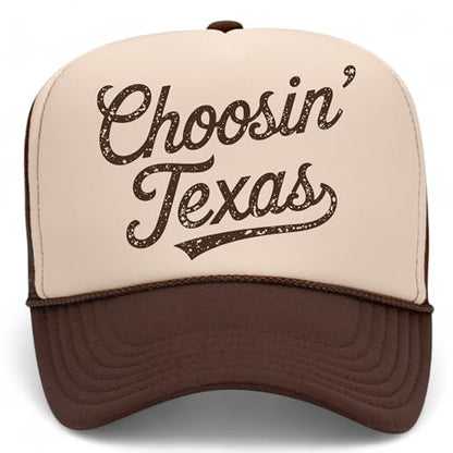 BROTHER TRUCKERS Choosin' Texas Distressed Mesh Back Hat - color: Brown/Tan