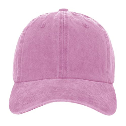 TOPTIE Washed Cotton Dad Baseball Cap - Low Profile Adjustable Hat - color: Pink