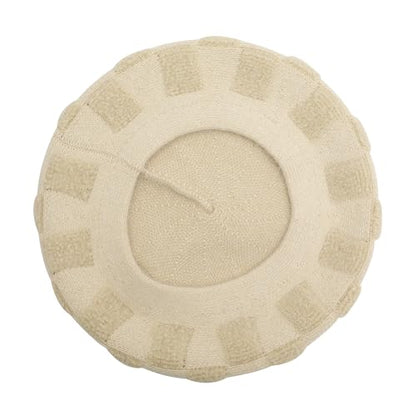 ZLYC Women French Beret Hat Reversible Solid Color Knit Warm Artist Cap - color: Checkered Beige