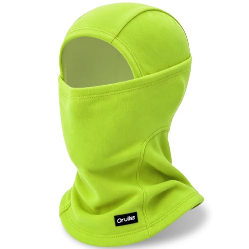 Winter Ski Mask Balaclava for Men Women, Warm Full Face Mask Cold Weather Snowboarding Skiing Motorcycling - color: Bright Green