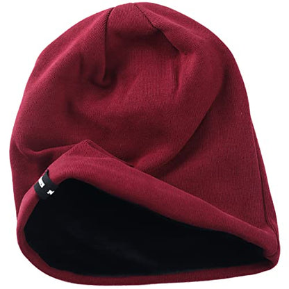 VECRY Mens Slouchy Beanie Knit Skull Cap Long Baggy Hip-hop Winter Summer Hat B305 - color: Solid Claret, size: Large