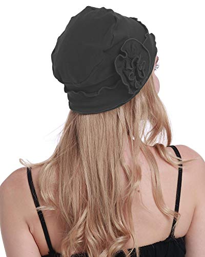 osvyo Chemo Headwear Turban Cap for Women - Cancer Beanie Hair Loss Sealed Packaging - color: Cotton Medium-grey