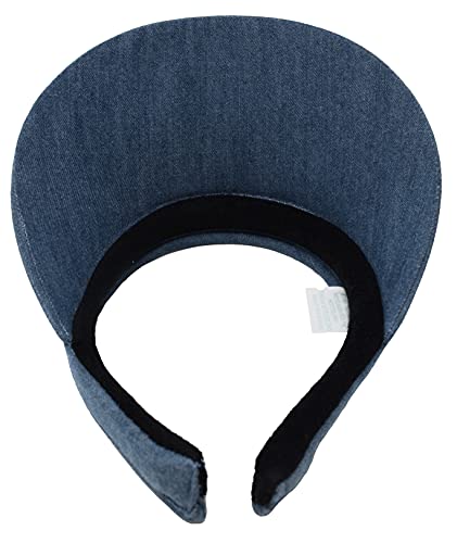 Cloth Covered Slip-On Visor, Sun Sports Visor Hats Cap for Women Adjustable Cap - color: Denim