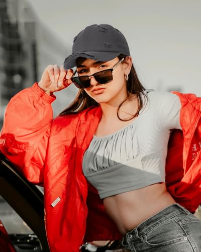 Distressed Washed Cotton Baseball Cap Adjustable Dad Hat for Men Women - color: Distressed Grey