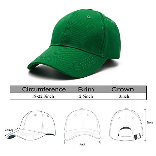 Edoneery Kids Baseball Hat, Adjustable Cotton Cap - color: Green, style: 3-8 Years