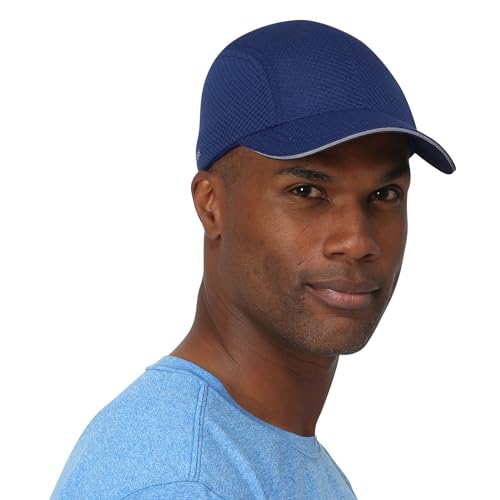 TrailHeads Men's Race Day Running Hat, Quick Dry, Moisture Wicking - color: Navy