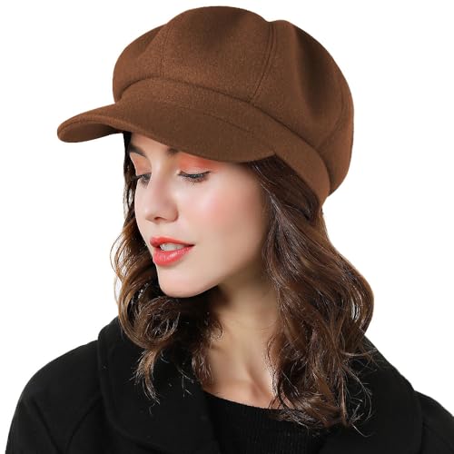 Sumolux Women Beret Newsboy Hat French Cap Classic Winter - color: Coffee