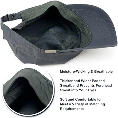 Loneshark Water Resistant Military Hat Quick Dry Cadet Cap Army Flat Top - color: Sport-logo-grey