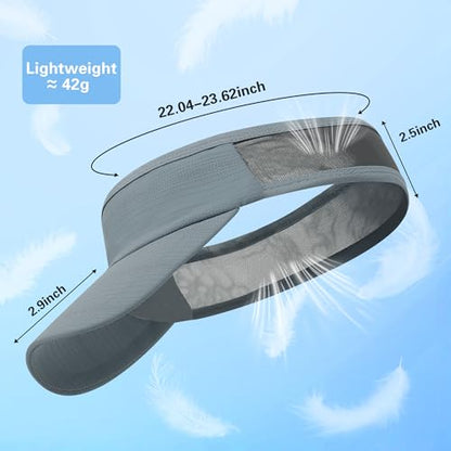HH HOFNEN Sports Sun Visor Unisex Cooling Cap Lightweight Stretchy Packable - color: #1 Darkgray
