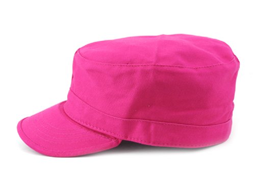 NYFASHION101 Fashionable Solid Color Unisex Fitted Army Military Cadet Cap - color: Fuschia, size: Large