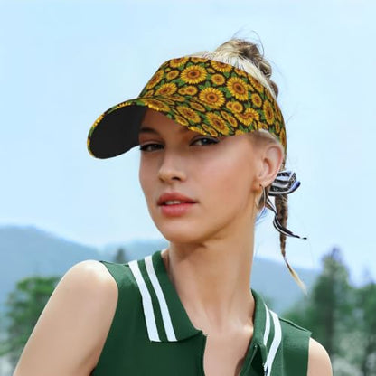 Leopard Print Sunscreen Visor Cap Adjustable Empty Top Athletic Beach Hat - color: 19
