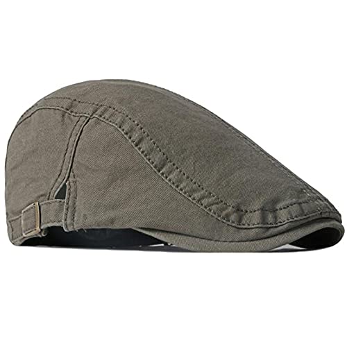 2 Pack Men's Cotton Flat Cap Ivy Gatsby Newsboy Hat - color: A-2p