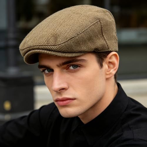 Idopy Men`s Classic Adjustable Ivy Irish Newsboy Golf Cap Hat - color: 267 Brown