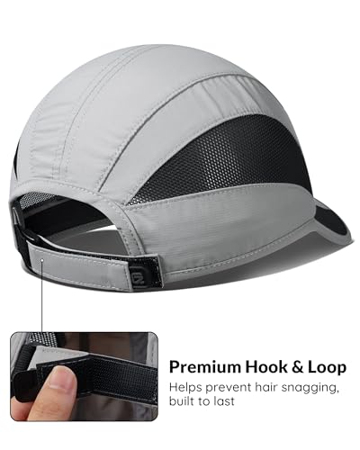 GADIEMKENSD Quick Dry Running Hat, UPF50+, Cooling Breathable Mesh, Water-Repellent, Plain & Packable, Anti-Glare - color: Light Grey