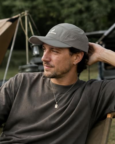 Clakllie Quick Dry 5 Panel Cap for Men Summer Folding Outdoor Hat Breathable Baseball Cap Unstructured Running Hiking Hats - color: Bs26zd01-mediumgray