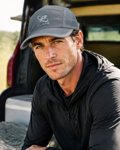Croogo 5 Panel Running Hat Quick-Drying Lightweight Mesh Baseball Cap - color: Gray