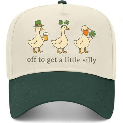 Off to Get A Little Silly Hat | St. Patrick's Day | Premium Adjustable Snapback Baseball Trucker Hats for Men & Women - color: Green/Natural