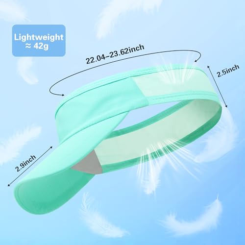HH HOFNEN Sports Sun Visor Unisex Cooling Cap Lightweight Stretchy Packable - color: #1 Aqua