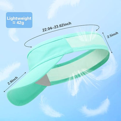 HH HOFNEN Sports Sun Visor Unisex Cooling Cap Lightweight Stretchy Packable - color: #2 Pink+aqua