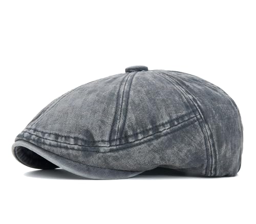Quanhaigou Newsboy Flat Cap, Men's Vintage Gatsby Ivy Cabbie Hat, Beret Golf Driving Hats - color: Retro Dark Grey