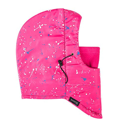 REDESS Winter Windproof Hat, Unisex Children Heavyweight Balaclava, Ski Mask with Thick Warm Fleece Face Cover - color: Point Rose