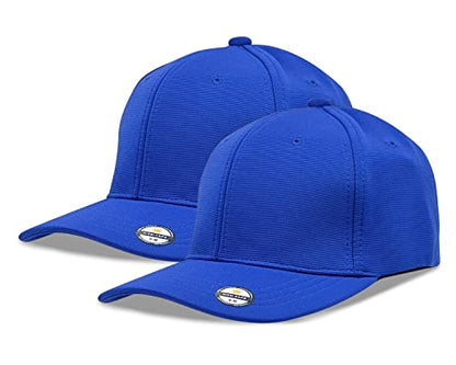 [2 Pack] Hybrid Stretch-Fitted Trucker Cap, Baseball Cap with Air Mesh - color: 2pk Blue, size: Large-X-Large