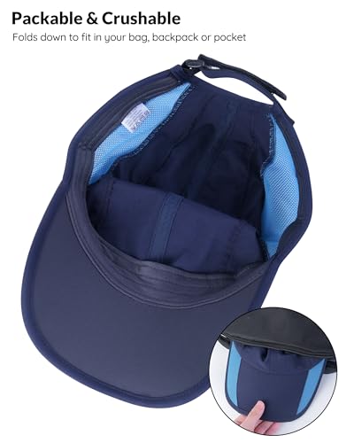 GADIEMKENSD Quick Dry Running Hat, UPF50+, Cooling Breathable Mesh, Water-Repellent, Plain & Packable, Anti-Glare - color: Navy