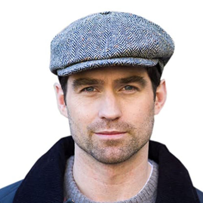 Mucros Weavers Irish Wool Driving Cap, 8 Panel, 100% Wool, Women's Adults Unisex Classic Style, Grey, Large, Formal, Wedding - color: Light Gray, size: X-Large