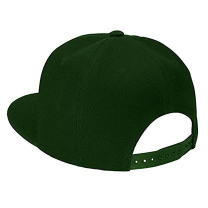 Falari Wholesale 12 Pack Snapback Hat Cap Hip Hop Style Flat Bill Blank Solid Color Adjustable Size - color: 12-pack Hunter Green