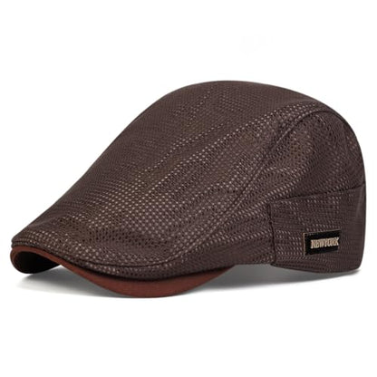 Newsboy Cap, Mesh Summer Flat Cap, Summer Hats for Men - color: Brown