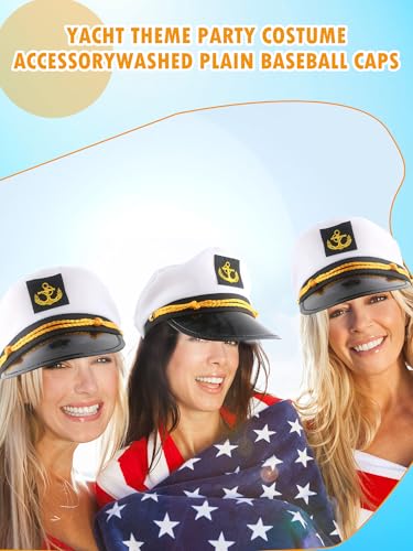 8 Pieces Captain Hats Adjustable White Sailors Navy Marine Admiral Caps for Yacht Theme Party Costume Accessory - color: Style 11