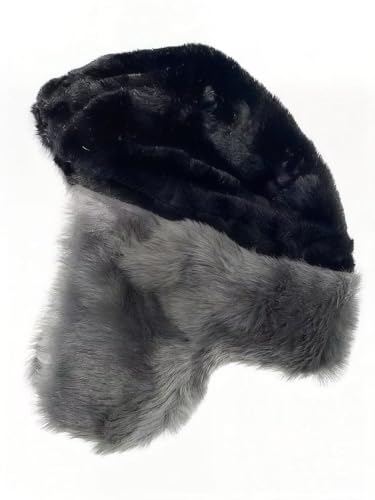 ASWER Trapper Warm Russian Trooper Hat Winter Skiing Cap Women Men Windproof - color: Y-black