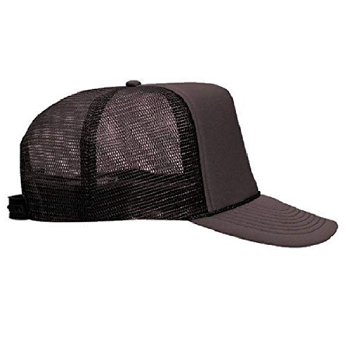 OTTO Polyester Foam Front 5 Panel High Crown Mesh Back Trucker Hat - color: Brown