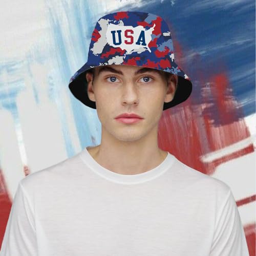 Bucket Hat for Men Women Funny Holiday Fishing Hat Cute Fisherman Cap - color: Usa Cmf