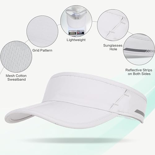 Sun Visor Caps Foldable Brim Adjustable Visor Hats for Women Men - color: 2# Lightpurple