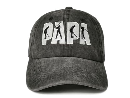 Embroidered Baseball Caps for Men and Women - color: Golf Papa (Washed Black)