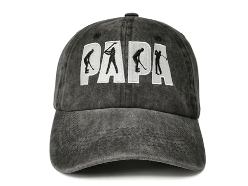 Embroidered Baseball Caps for Men and Women - color: Golf Papa (Washed Black)