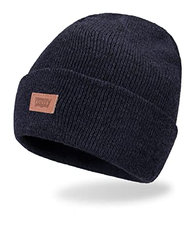 Levi's Mens All-Season Hero Beanie Soft Knit Cuffed Winter Hat, Warm & Comfortable Everyday Style - color: Marl Navy